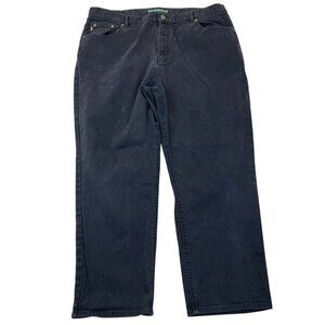 Lauren Jeans Women's Black Denim Jeans Size 18W Cotton Spandex